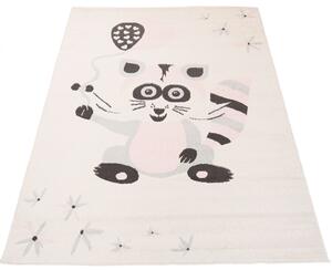 Biały dywan dziecięcy z szopem - Animas 8X