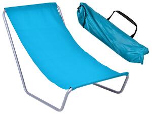 Aluminiowy składany leżak plażowy, turystyczny Nimo - niebieski
