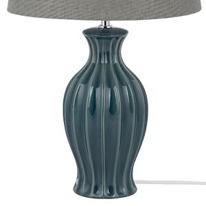 Lampa stołowa zielona ceramiczna wysoki połysk z abażurem 59 cm Samina Beliani