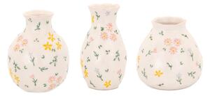 Kremowe kamionkowe wazony zestaw 3 szt. (wysokość 10 cm) Ditsy Floral – Sass & Belle
