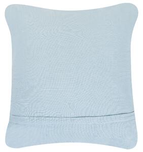 Zestaw 2 poduszek dekoracyjnych niebieskich bawełnianych makrama 40 x 45 cm Goreme Beliani