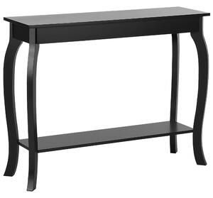 Konsola stolik z półką 100 x 30 cm styl prowansalski czarna Hartford Beliani