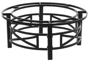 Palenisko ogrodowe grill stalowe czarna rama ceramiczne płytki Hierro Beliani