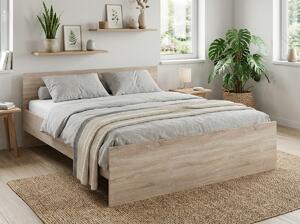 Łóżko ELISA 120 x 200 cm, dąb sonoma Stelaż: Ze stelażem listwowym rolowanym, Materac: Materac Coco Maxi 20 cm