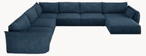 Panoramiczna sofa narożna o wyglądzie sztruksu Vanda (8-osobowa)