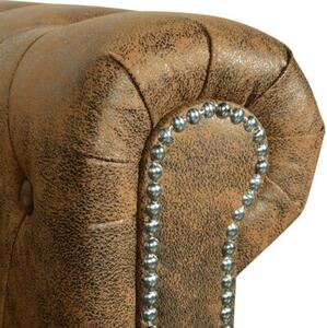 Dwuosobowa sofa chesterfield ze sztucznej skÃ³ry, brÄ zowa