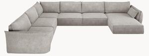Panoramiczna sofa narożna o wyglądzie sztruksu Vanda (8-osobowa)