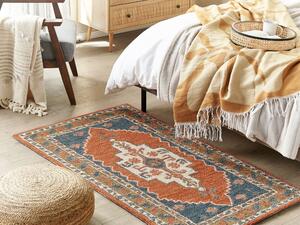 Retro dywan wełniany tkany 80 x 150 cm wzór orientalny wielokolorowy Gelinkaya Beliani