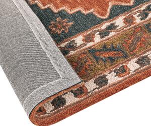 Retro dywan wełniany tkany 140 x 200 cm wzór orientalny wielokolorowy Gelinkaya Beliani