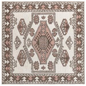Retro dywan wełniany tkany 200 x 200 cm wzór orientalny wielokolorowy Tomarza Beliani