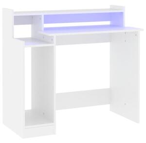 Biurko z podÅwietleniem LED, biaÅe, 97x45x90 cm
