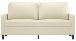 Sofa, 2-osobowa kremowy, 140 cm, sztuczna skÃ³ra