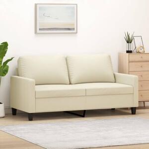 Sofa, 2-osobowa kremowy, 140 cm, sztuczna skÃ³ra