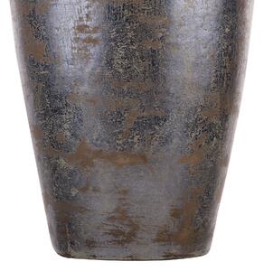 Wazon dekoracyjny szary matowy ceramiczny okrągły 48 cm vintage Lorca Beliani