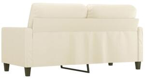 Sofa, 2-osobowa kremowy, 140 cm, sztuczna skÃ³ra