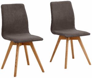 Zestaw nowoczesnych krzeseł w kolorze brązowym - 2 sztuki