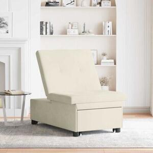 Nowoczesna sofa z funkcjÄ spania w kremowym aksamicie