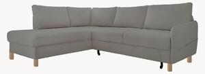 Sofa narożna z weluru z funkcją spania i z/bez schowka Nela