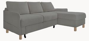 Sofa narożna z weluru z funkcją spania i z/bez schowka Nela