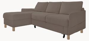 Sofa narożna z weluru z funkcją spania i z/bez schowka Nela