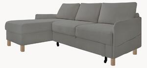 Sofa narożna z weluru z funkcją spania i z/bez schowka Nela