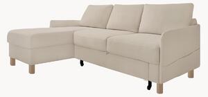 Sofa narożna z weluru z funkcją spania i z/bez schowka Nela