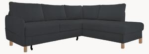 Sofa narożna z weluru z funkcją spania i z/bez schowka Nela