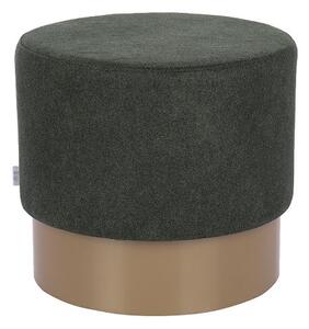 Pufa Vinci Gold Round, okragła, do salonu, w stylu glamour, ze złotą podstawą