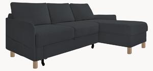 Sofa narożna z weluru z funkcją spania i z/bez schowka Nela