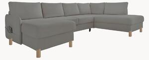 Panoramiczna sofa narożna z weluru z funkcją spania i schowkiem Nela (8-osobowa)