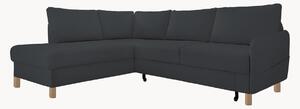 Sofa narożna z weluru z funkcją spania i z/bez schowka Nela