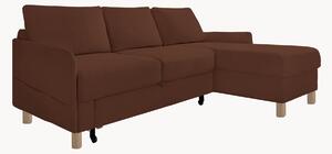 Sofa narożna z weluru z funkcją spania i z/bez schowka Nela