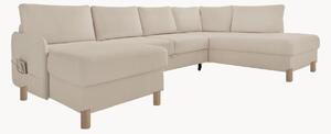 Panoramiczna sofa narożna z weluru z funkcją spania i schowkiem Nela (8-osobowa)