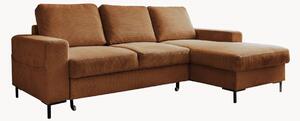 Sofa narożna ze sztruksu z funkcją spania i z/bez schowka Lofty Lilly (4-osobowa)