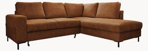 Sofa narożna ze sztruksu z funkcją spania i z/bez schowka Lofty Lilly (4-osobowa)