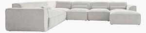 Panoramiczna narożna sofa modułowa z szenilu Flex Felix (8-osobowa)