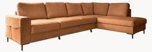 Sofa narożna ze sztruksu z funkcją spania Lofty Lilly (7-osobowa)