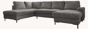 Panoramiczna sofa narożna ze sztruksu z funkcją spania Lazy Lukka (8-osobowa)