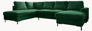Panoramiczna sofa narożna ze sztruksu z funkcją spania Lazy Lukka (8-osobowa)