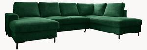 Panoramiczna sofa narożna ze sztruksu z funkcją spania Lazy Lukka (8-osobowa)