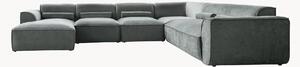 Panoramiczna narożna sofa modułowa z szenilu Flex Felix (8-osobowa)