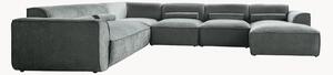 Panoramiczna narożna sofa modułowa z szenilu Flex Felix (8-osobowa)