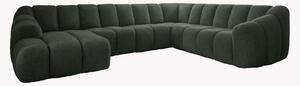 Panoramiczna sofa narożna z szenilu Shell (8-osobowa)
