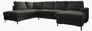 Panoramiczna sofa narożna ze sztruksu z funkcją spania Lazy Lukka (8-osobowa)