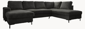 Panoramiczna sofa narożna ze sztruksu z funkcją spania Lazy Lukka (8-osobowa)