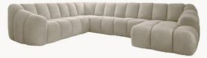 Panoramiczna sofa narożna z szenilu Shell (8-osobowa)