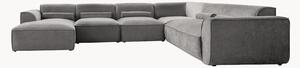 Panoramiczna narożna sofa modułowa z szenilu Flex Felix (8-osobowa)