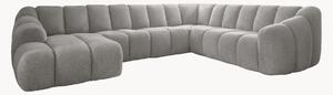 Panoramiczna sofa narożna z szenilu Shell (8-osobowa)
