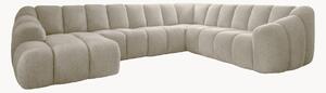 Panoramiczna sofa narożna z szenilu Shell (8-osobowa)