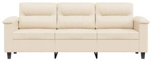 Sofa, 3-osobowa beÅ¼owy, 180 cm, tapicerowana mikrofibrÄ
